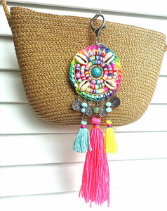 Straw bag with Charm