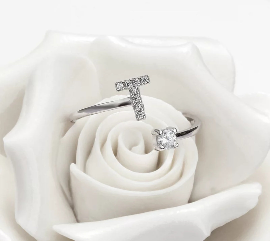 Initial Sterling Silver Letter Ring