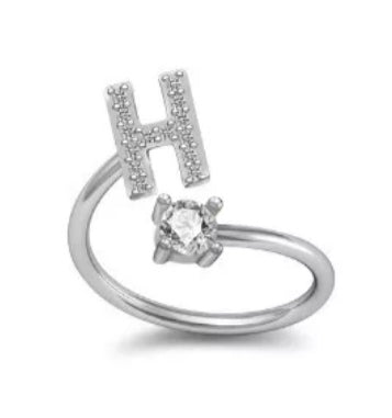 Initial Sterling Silver Letter Ring