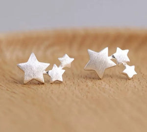 Brushed Star Earrings