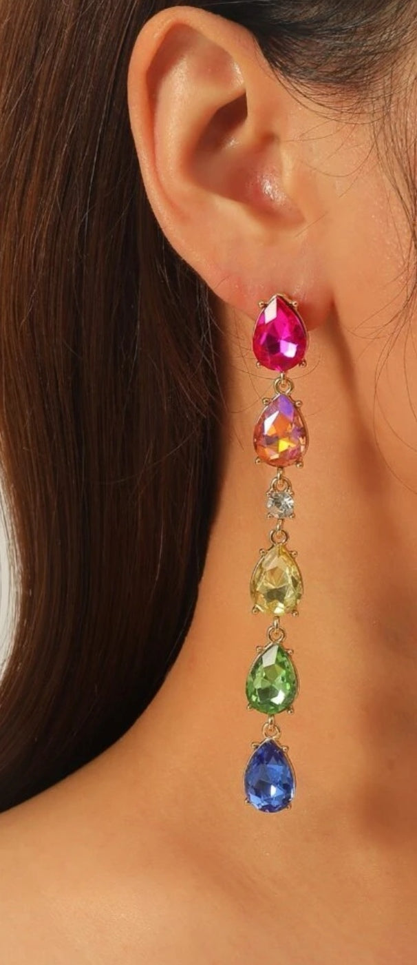 Rainbow Teardrop Earrings
