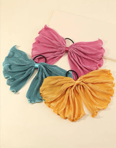 Pleated Bow Scrunchies